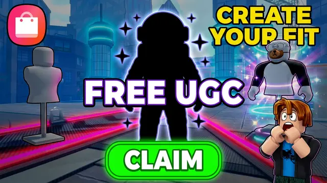 Thumbnail concept, not picked: a dark silhouette and the words Free UGC, under the line Create your fit