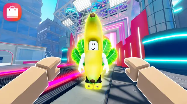 Thumbnail concept, not picked: an avatar in a banana suit glows at the end of the runway